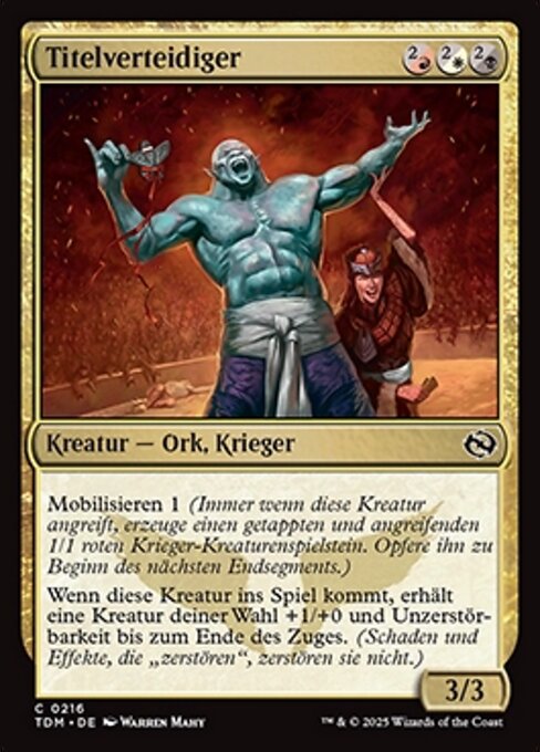 Campione in Carica (Reigning Victor) - Tarkir: Dragonstorm (#216) - Illustrated by Warren Mahy - Magic: The Gathering Card