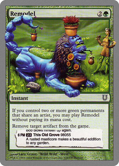 Remodel - Unhinged (#108) - Illustrated by Lars Grant-“Wild Wild”-West - Magic: The Gathering Card
