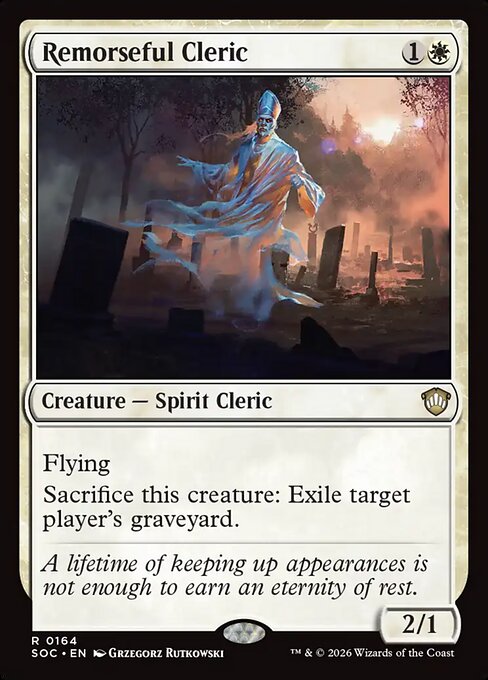 Remorseful Cleric - Secrets of Strixhaven Commander (#164) - Illustrated by Grzegorz Rutkowski - Magic: The Gathering Card