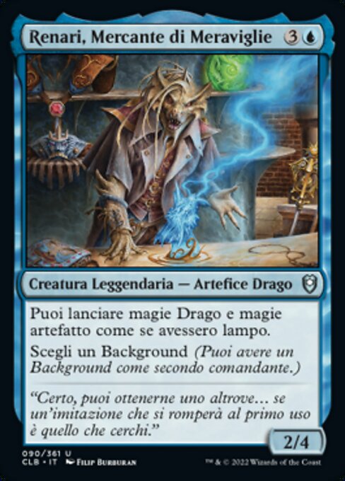 경이를 파는 상인, 레나리 (Renari, Merchant of Marvels) - Commander Legends: Battle for Baldur's Gate (#90) - Illustrated by Filip Burburan - Magic: The Gathering Card