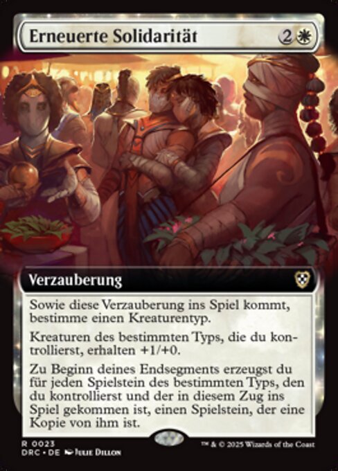 Erneuerte Solidarität (Renewed Solidarity) - Aetherdrift Commander (#23) - Illustrated by Julie Dillon - Magic: The Gathering Card