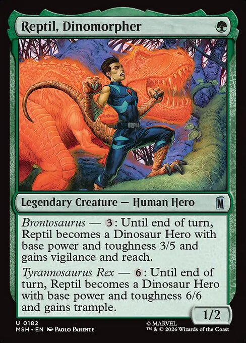 Reptil, Dinomorpher - Marvel Super Heroes Magic card
