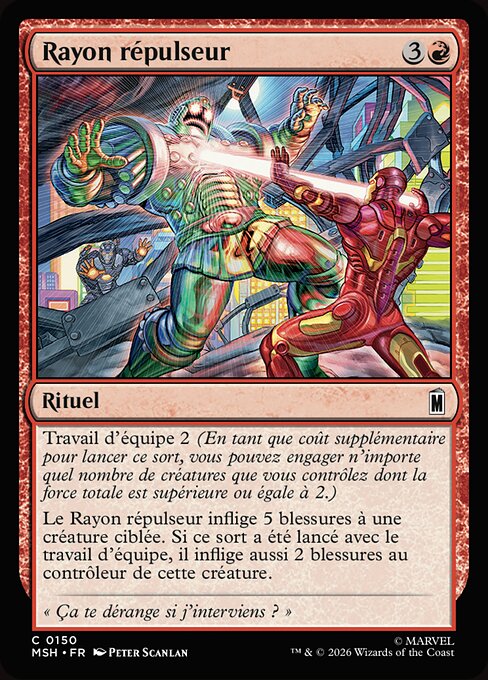 Repulsor-Strahl (Repulsor Blast) - Marvel Super Heroes (#150) - Illustrated by Peter Scanlan - Magic: The Gathering Card
