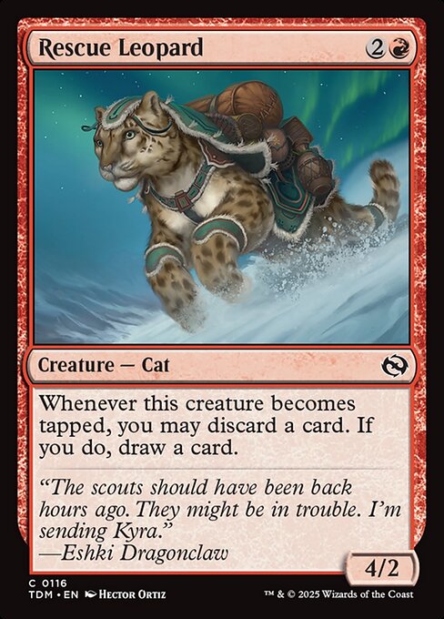 Léopard de secours (Rescue Leopard) - Tarkir: Dragonstorm (#116) - Illustrated by Hector Ortiz - Magic: The Gathering Card