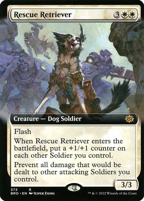 救助レトリバー (Rescue Retriever) - The Brothers' War (#373) - Illustrated by Jesper Ejsing - Magic: The Gathering Card