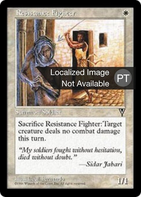 Combatente da Resistência (Resistance Fighter) - Visions (#18) - Illustrated by Cecil Fernando - Magic: The Gathering Card