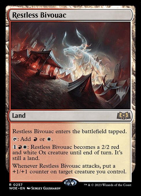 Bivouac tourmenté (Restless Bivouac) - Wilds of Eldraine (#303) - Illustrated by Lucas Graciano - Magic: The Gathering Card
