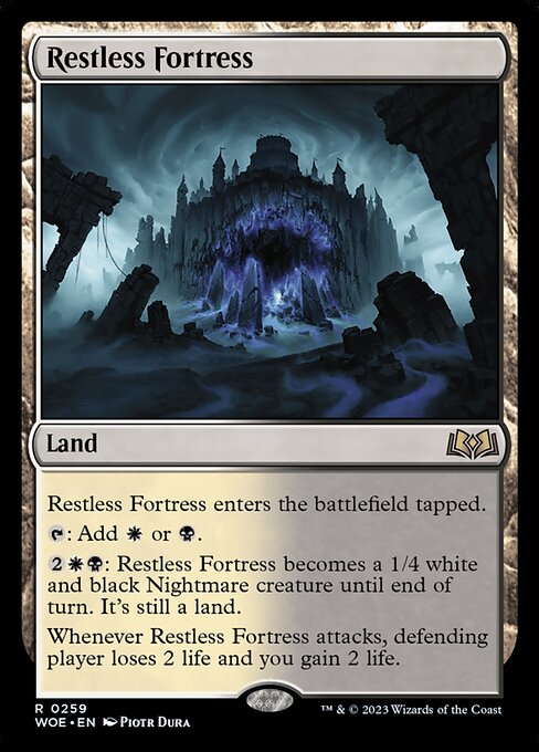 Restless Fortress - Wilds of Eldraine (#259) - Illustrated by Piotr Dura - Magic: The Gathering Card