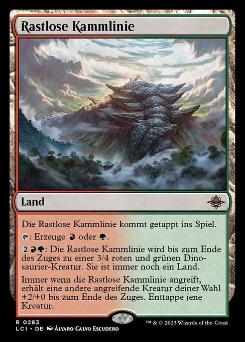 Rastlose Kammlinie (Restless Ridgeline) - The Lost Caverns of Ixalan (#283) - Illustrated by Álvaro Calvo Escudero - Magic: The Gathering Card