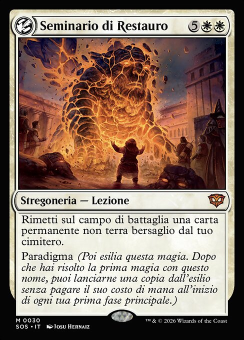 Seminario de restauración (Restoration Seminar) - Secrets of Strixhaven (#30) - Illustrated by Josu Hernaiz - Magic: The Gathering Card