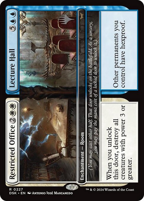 Restricted Office // Lecture Hall - Duskmourn: House of Horror (#227) - Illustrated by Antonio José Manzanedo - Magic: The Gathering Card