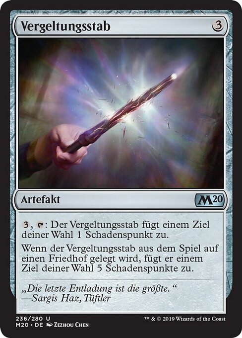 Vergeltungsstab (Retributive Wand) - Core Set 2020 (#236) - Illustrated by Zezhou Chen - Magic: The Gathering Card
