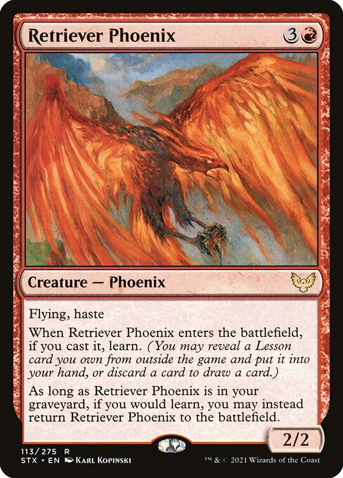 折返鳳凰 (Retriever Phoenix) - Strixhaven: School of Mages (#113) - Illustrated by Karl Kopinski - Magic: The Gathering Card