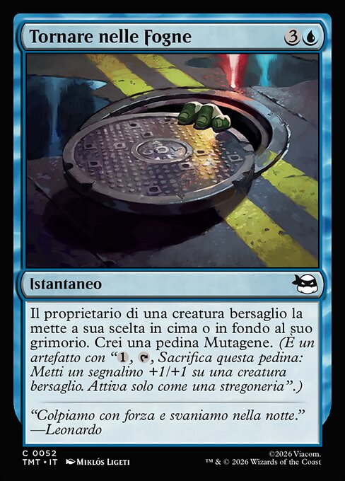 Tornare nelle Fogne (Return to the Sewers) - Teenage Mutant Ninja Turtles (#52) - Illustrated by Miklós Ligeti - Magic: The Gathering Card