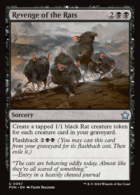 Vendetta dei Ratti (Revenge of the Rats) - Foundations (#67) - Illustrated by Filipe Pagliuso - Magic: The Gathering Card