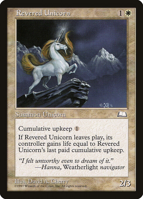 Revered Unicorn - Weatherlight Magic card