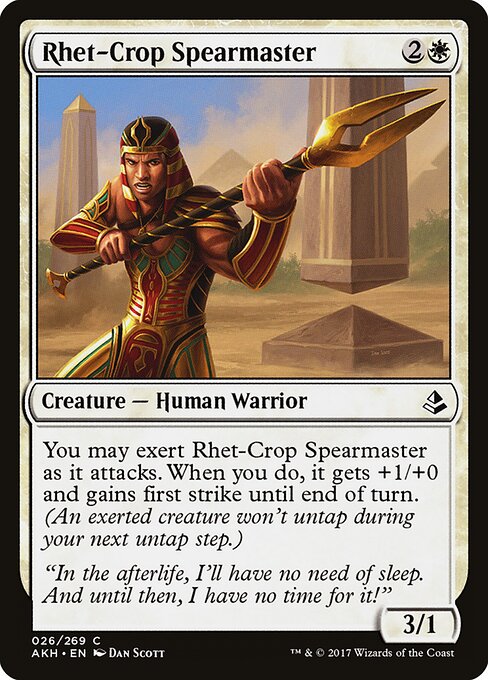 Rhet-Crop Spearmaster - Amonkhet (#26) - Illustrated by Dan Murayama Scott - Magic: The Gathering Card