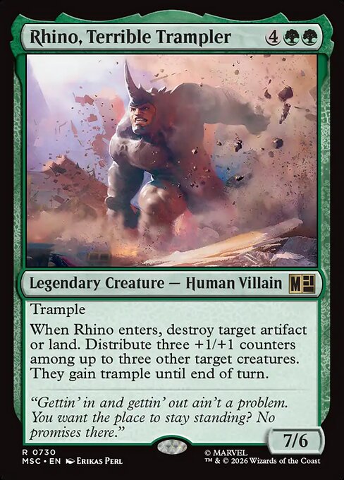 Rhino, Terrible Trampler - Marvel Super Heroes Commander Magic card