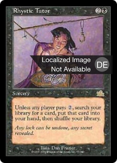 Précepteur rhystique (Rhystic Tutor) - Prophecy (#77) - Illustrated by Dan Frazier - Magic: The Gathering Card
