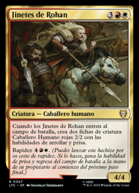 Cavaleiros de Rohan (Riders of Rohan) - Tales of Middle-earth Commander (#67) - Illustrated by Stanislav Sherbakov - Magic: The Gathering Card
