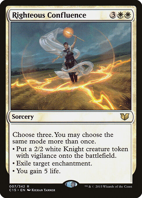 Confluenza Virtuosa (Righteous Confluence) - Commander 2015 (#7) - Illustrated by Kieran Yanner - Magic: The Gathering Card