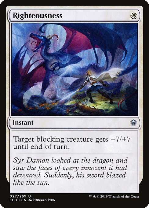 Righteousness - Throne of Eldraine Magic card