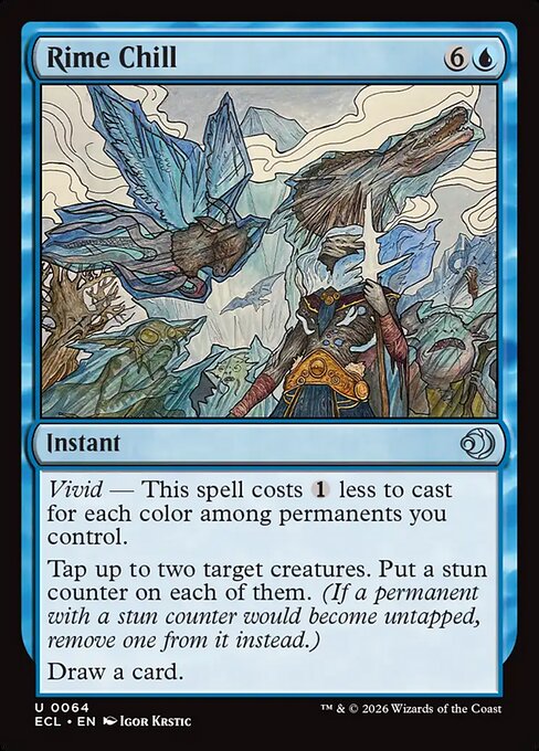 Frostige Kälte (Rime Chill) - Lorwyn Eclipsed (#64) - Illustrated by Igor Krstic - Magic: The Gathering Card