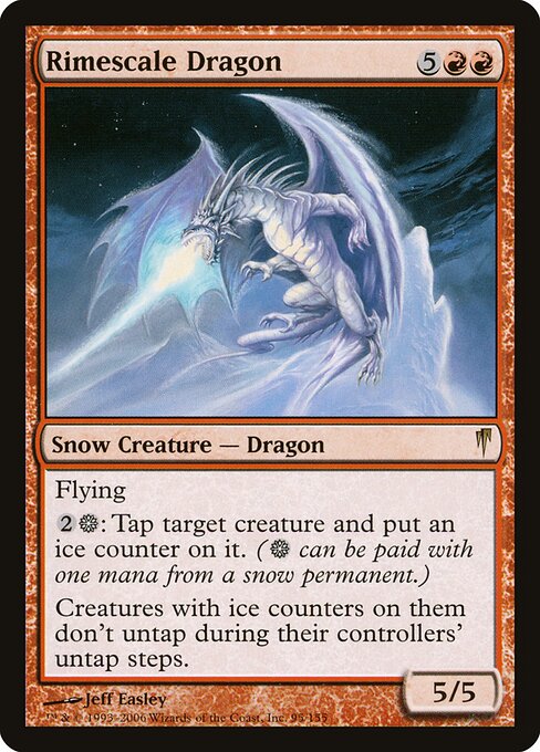 Reifschuppen-Drache (Rimescale Dragon) - Coldsnap (#95) - Illustrated by Jeff Easley - Magic: The Gathering Card