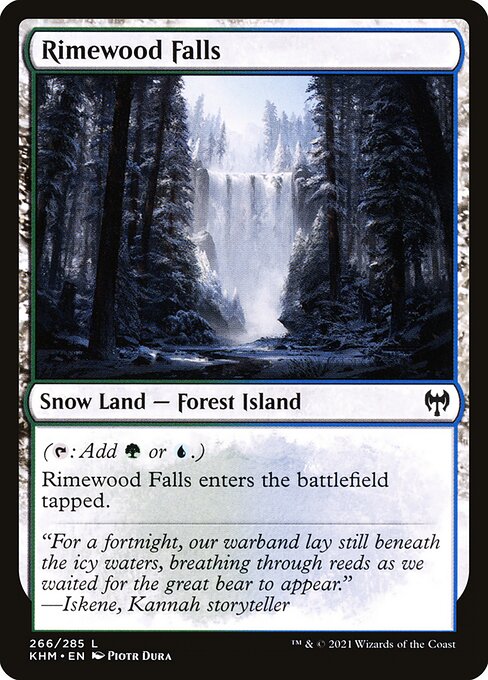Rimewood Falls - Kaldheim (#266) - Illustrated by Piotr Dura - Magic: The Gathering Card