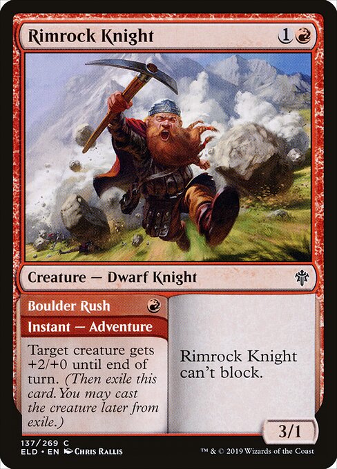 Rimrock Knight // Boulder Rush - Throne of Eldraine Magic card