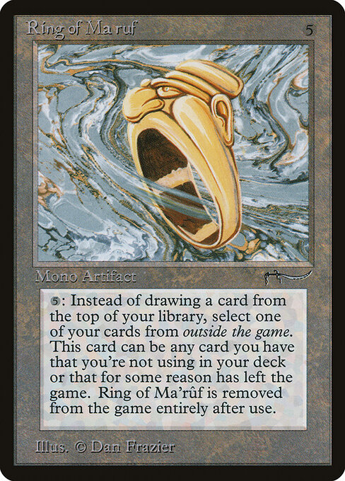 Ring of Ma'rûf - Arabian Nights (#68) - Illustrated by Dan Frazier - Magic: The Gathering Card