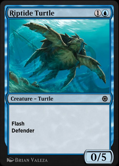 Черепаха Разрывного Течения (Riptide Turtle) - Theros Beyond Death (#61) - Illustrated by Brian Valeza - Magic: The Gathering Card