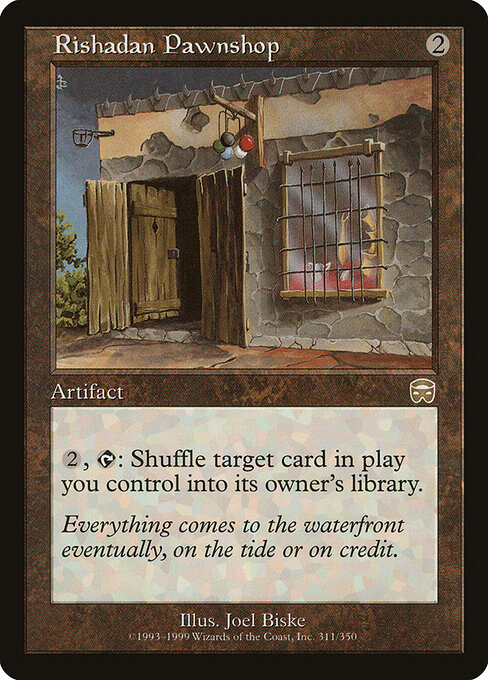 リシャーダの質屋 (Rishadan Pawnshop) - Mercadian Masques (#311) - Illustrated by Joel Biske - Magic: The Gathering Card