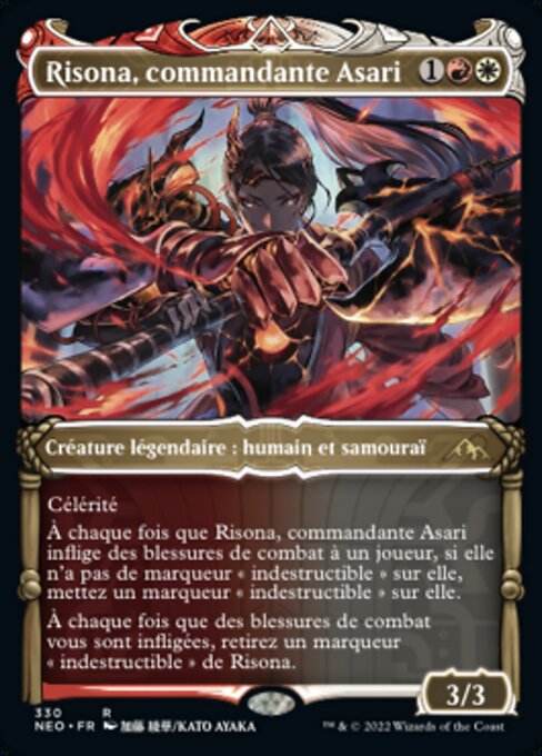 Risona, commandante Asari (Risona, Asari Commander) - Kamigawa: Neon Dynasty (#330) - Illustrated by Kato Ayaka - Magic: The Gathering Card
