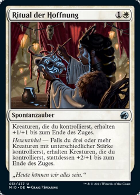 희망의 의식 (Ritual of Hope) - Innistrad: Midnight Hunt (#31) - Illustrated by Craig J Spearing - Magic: The Gathering Card