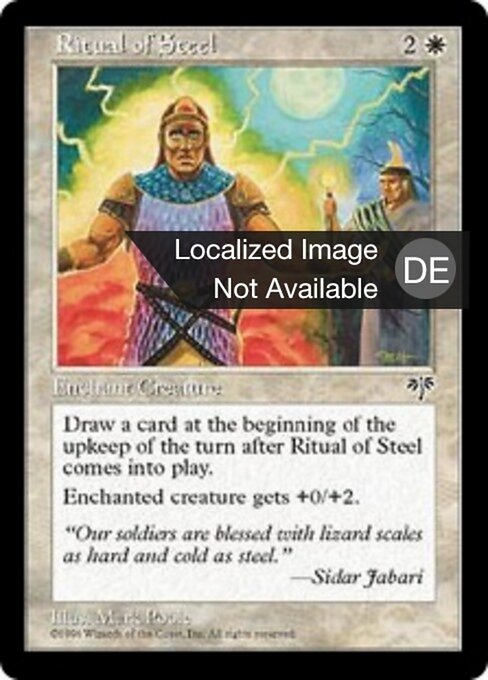 Rituale dell'Acciaio (Ritual of Steel) - Mirage (#36) - Illustrated by Mark Poole - Magic: The Gathering Card