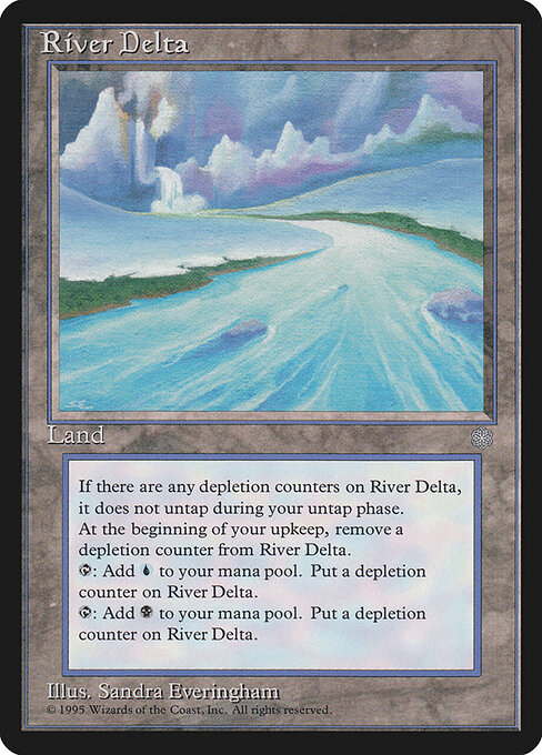 Delta del Fiume (River Delta) - Ice Age (#359) - Illustrated by Sandra Everingham - Magic: The Gathering Card