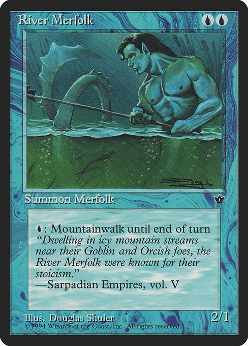 River Merfolk - Fallen Empires (#24) - Illustrated by Douglas Shuler - Magic: The Gathering Card