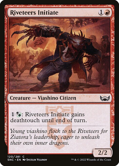 Iniciado dos Rebiteiros (Riveteers Initiate) - Streets of New Capenna (#120) - Illustrated by Svetlin Velinov - Magic: The Gathering Card