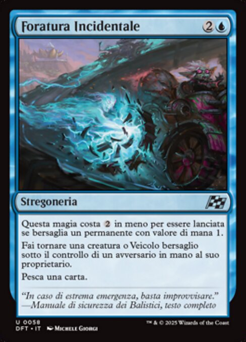 Straßenpanne (Roadside Blowout) - Aetherdrift (#58) - Illustrated by Michele Giorgi - Magic: The Gathering Card