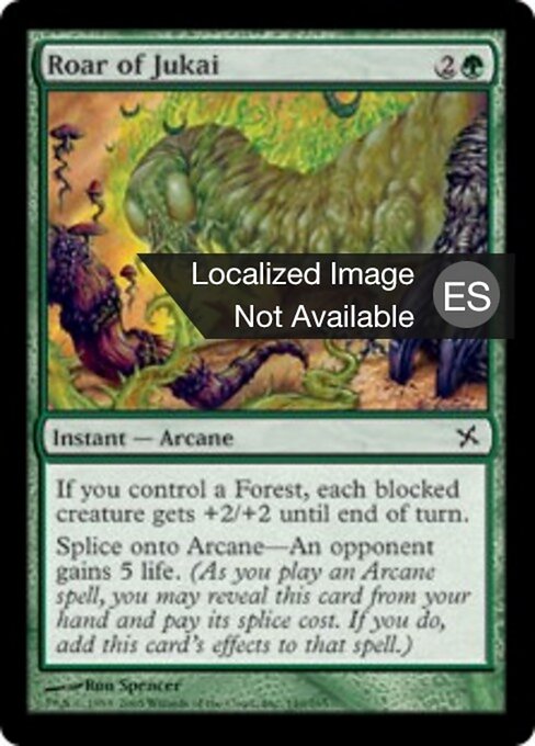 Rugido del Jukai (Roar of Jukai) - Betrayers of Kamigawa (#140) - Illustrated by Ron Spencer - Magic: The Gathering Card