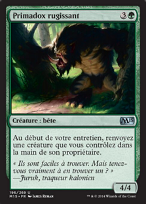 Primadox Ruggente (Roaring Primadox) - Magic 2015 (#196) - Illustrated by James Ryman - Magic: The Gathering Card