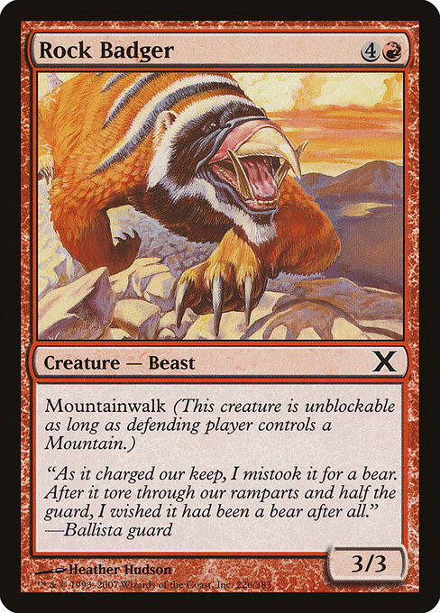 Rock Badger - Tenth Edition Magic card