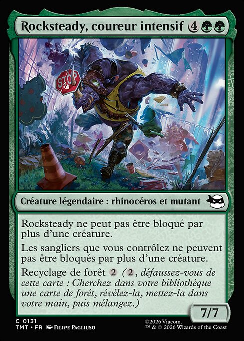 Rocksteady, coureur intensif (Rocksteady, Crash Courser) - Teenage Mutant Ninja Turtles (#131) - Illustrated by Filipe Pagliuso - Magic: The Gathering Card