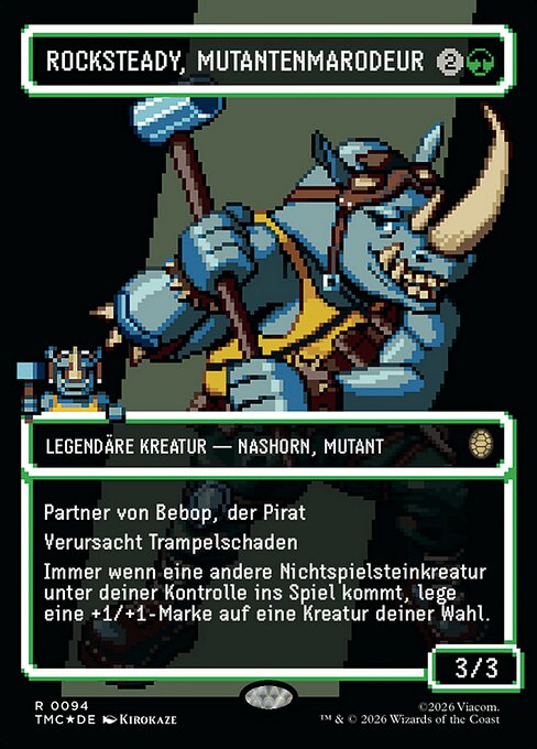 Rocksteady, Mutantenmarodeur (Rocksteady, Mutant Marauder) - Teenage Mutant Ninja Turtles Eternal (#94) - Illustrated by Kirokaze - Magic: The Gathering Card