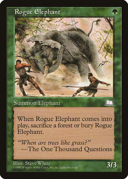 Elefante Esiliato (Rogue Elephant) - Weatherlight (#139) - Illustrated by Steve White - Magic: The Gathering Card