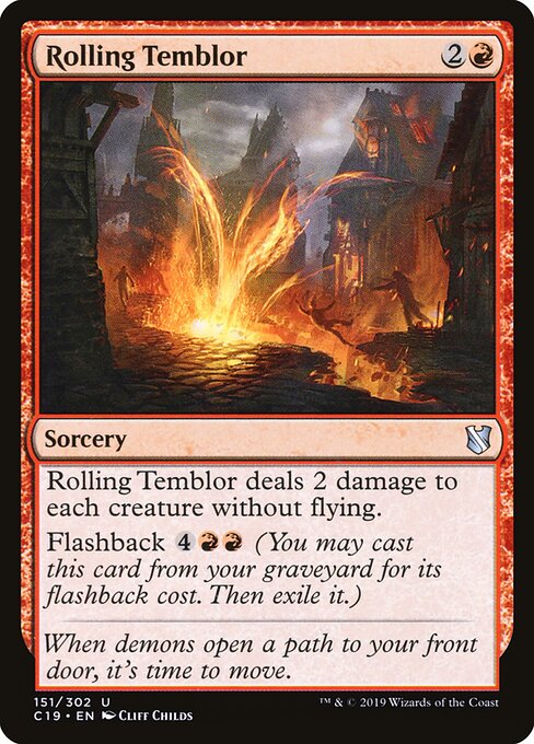 Rolling Temblor - Commander 2019 (#151) - Illustrated by Cliff Childs - Magic: The Gathering Card