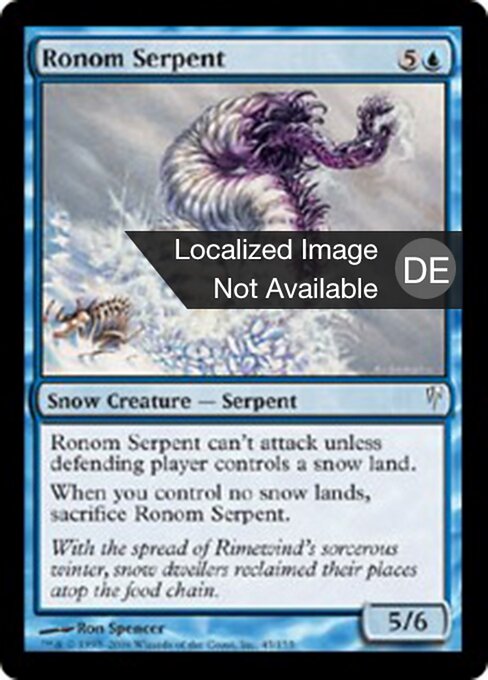 Serpente de Ronom (Ronom Serpent) - Coldsnap (#45) - Illustrated by Ron Spencer - Magic: The Gathering Card
