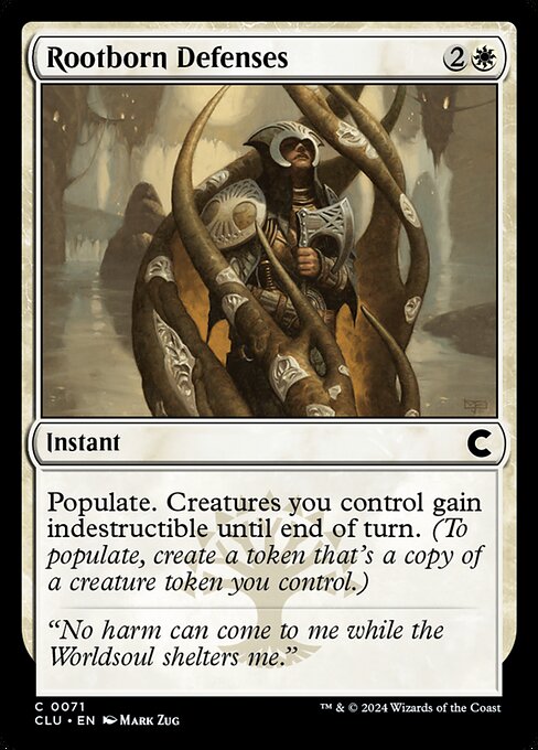Rootborn Defenses - Ravnica: Clue Edition Magic card