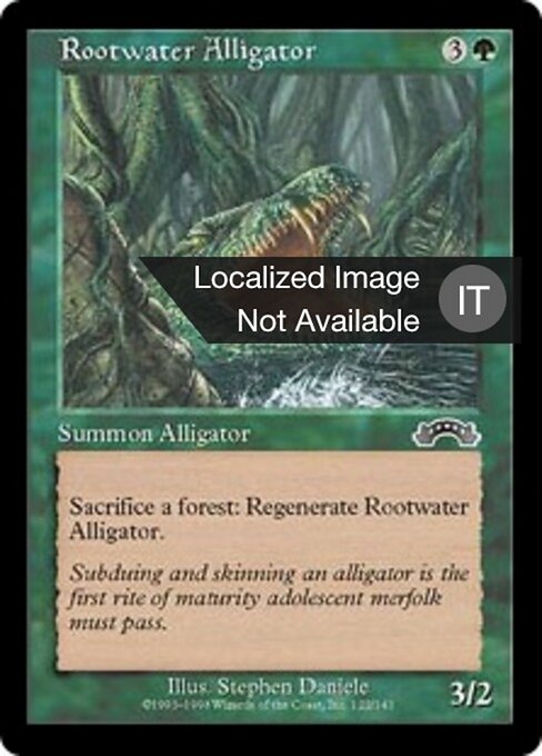 Alligatore di Morteacque (Rootwater Alligator) - Exodus (#122) - Illustrated by Stephen Daniele - Magic: The Gathering Card